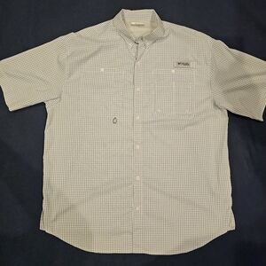 Columbia PFG Light Blue Checkered Shirt